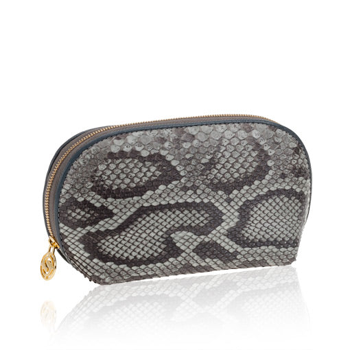 Load image into Gallery viewer, Red Python Leather Cosmetic Case

