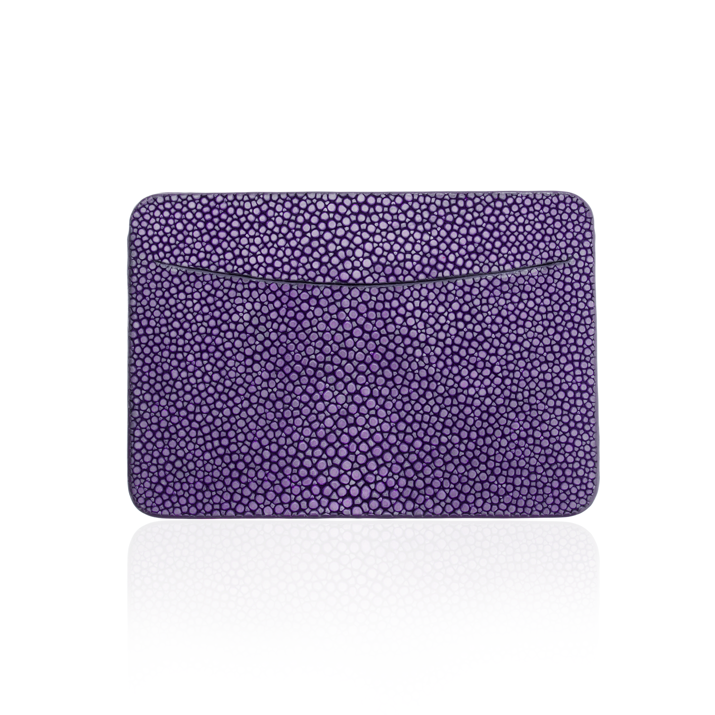 Credit Card Pouch in Purple Stingray Leather