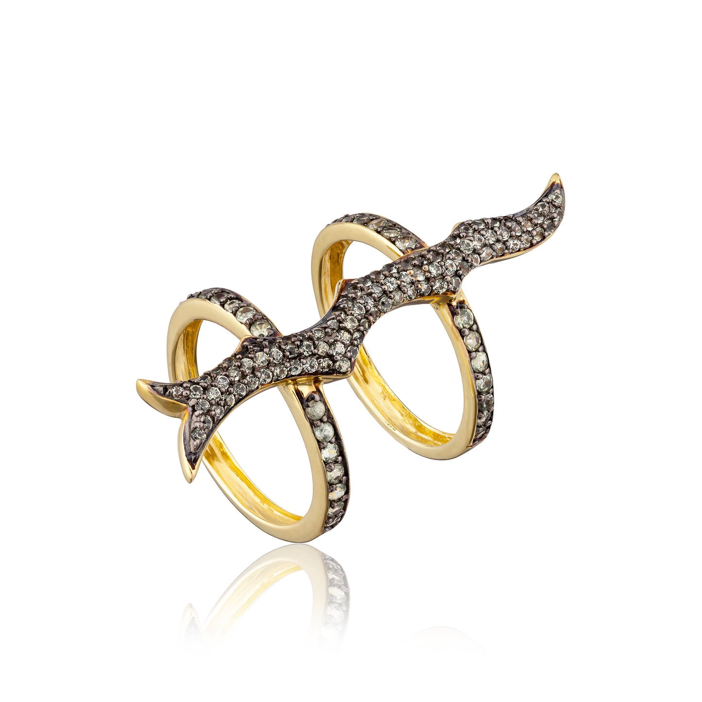 14K Yellow Gold Ring with Green Sapphire