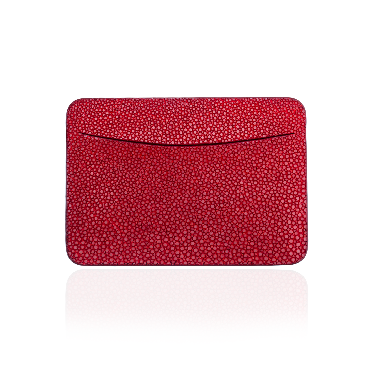 Credit Card Pouch in Red Stingray Leather