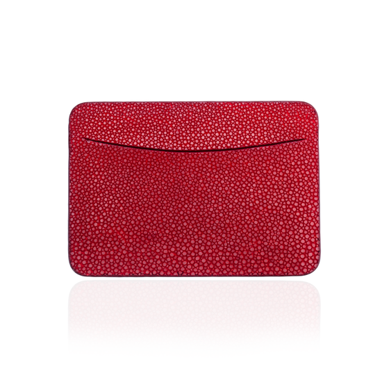 Credit Card Pouch in Red Stingray Leather