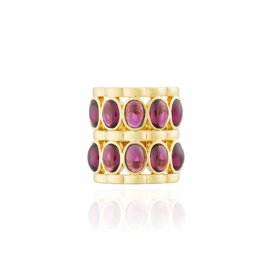 925 Silver Caramelo Ring with Rhodolite