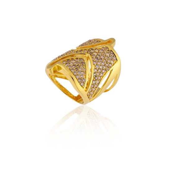 18k Yellow Gold Ring with Cognac Diamonds