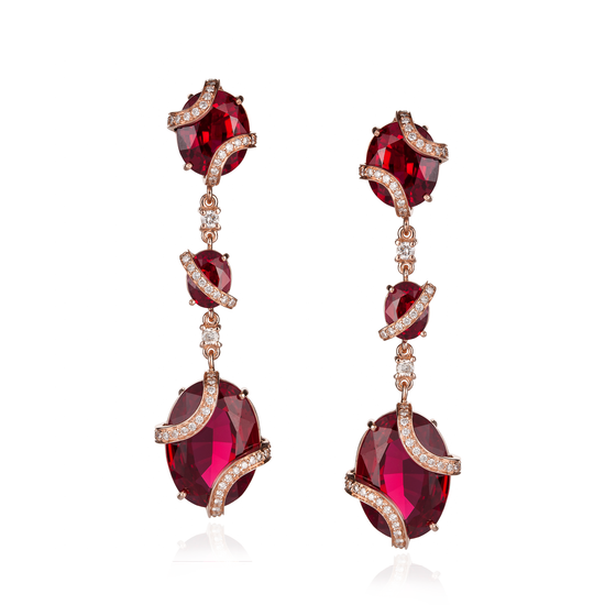 18K Rose Gold Earrings with Ruby