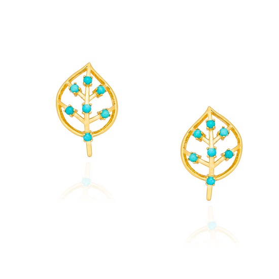 Load image into Gallery viewer, 925 Silver Earrings with Turquoise Cabouchon

