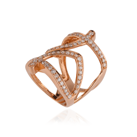 Load image into Gallery viewer, 18KT Rose Gold Ring with Diamonds
