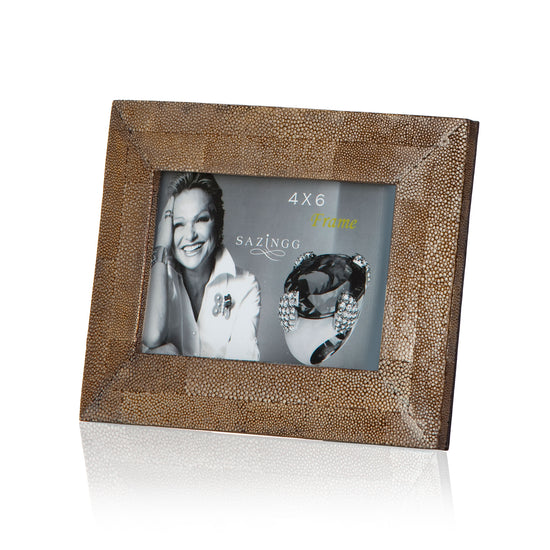 Load image into Gallery viewer, Picture Frame in Brown Stingray Leather

