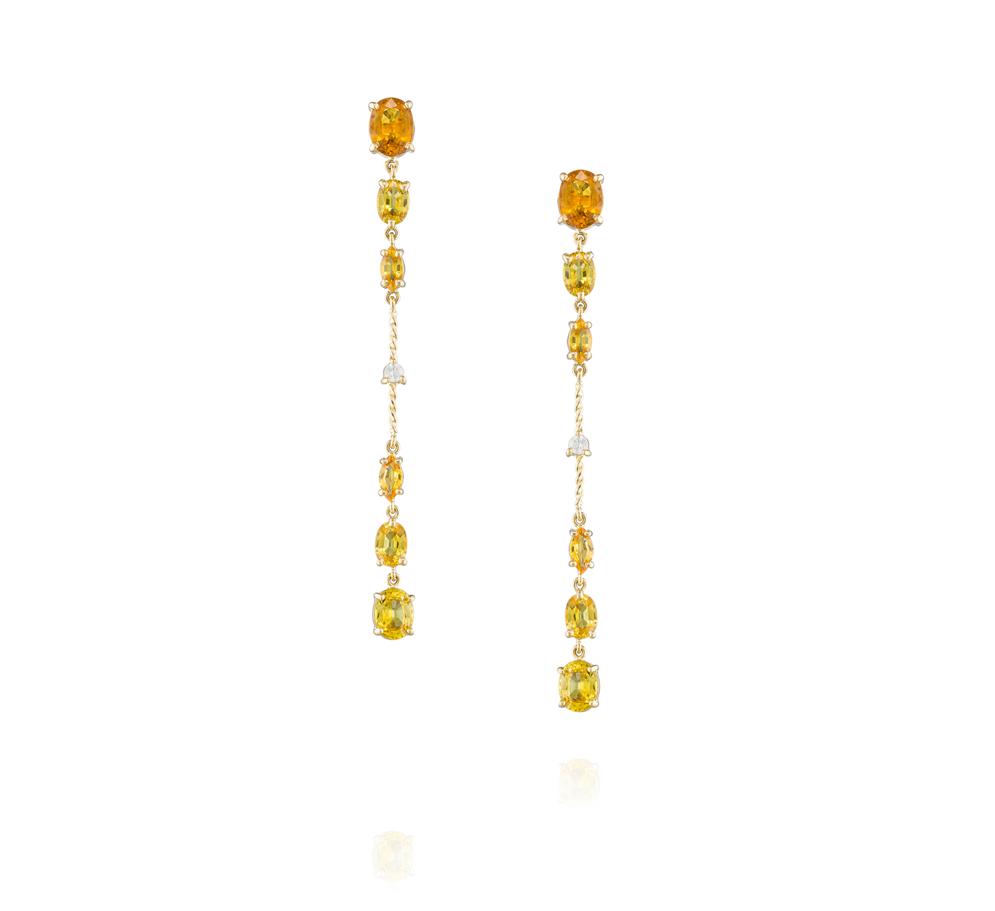 18KT Yellow Gold Earrings with Yellow Sapphire