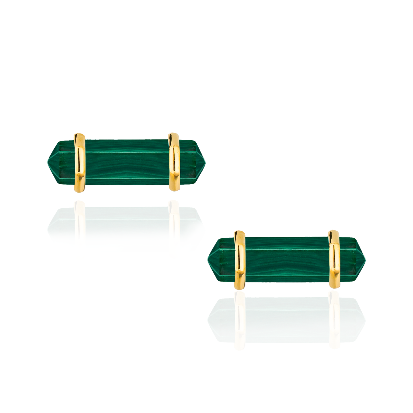 925 Silver Cufflinks with Malachite