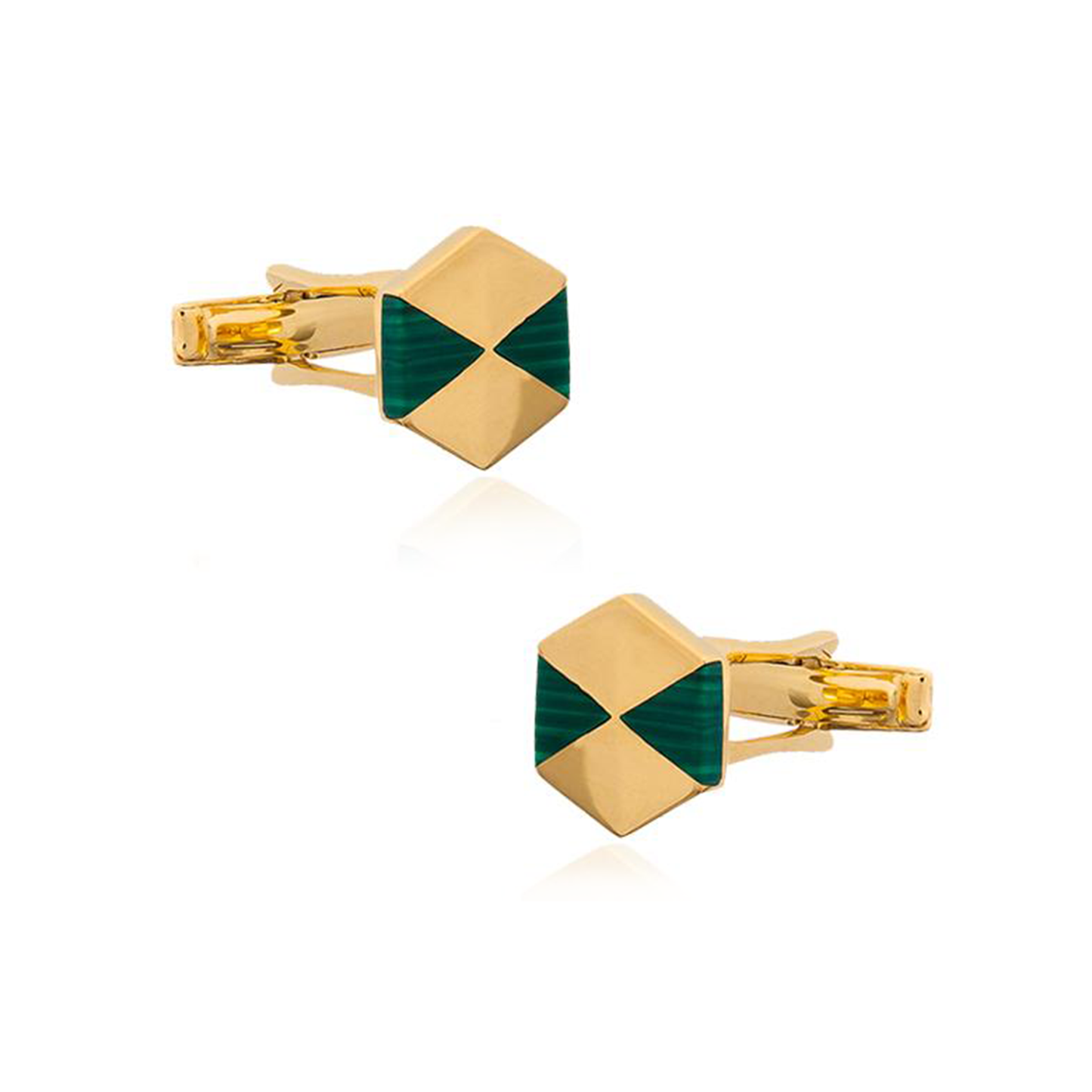 925 Silver Cufflinks with Malachite