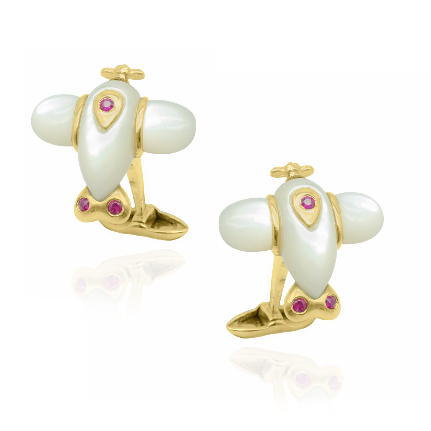 18K Gold Airplane Cufflinks