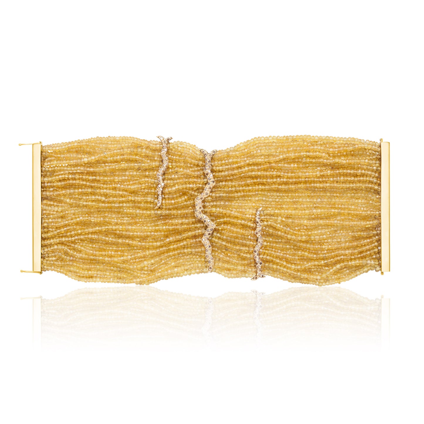 Load image into Gallery viewer, 18k Yellow Gold Bracelet with Sapphires and Diamonds
