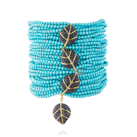 925 Silver Gold Plated Zinta Bracelet with Blue Sapphire